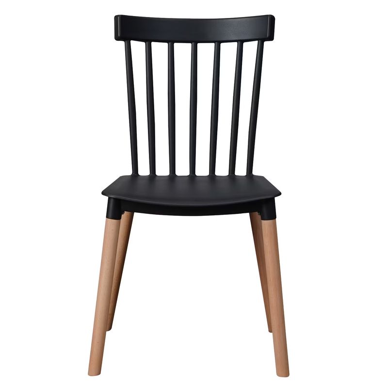 MOBOI - Silla Windsor para Comedor o Terraza Negra