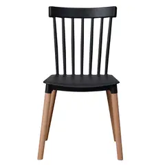 MOBOI - Silla Windsor para Comedor o Terraza Negra
