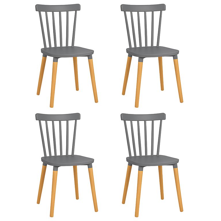 Pack 4 Sillas Windsor para Comedor o Terraza Gris