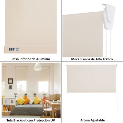 Imagen 2 del producto Cortina Roller Blackout Beige 100x170 cm Persiana de altura ajustable