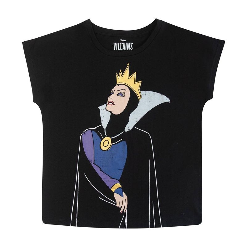 DISNEY - Polera Niña Villanas Vintage Malefica Negro Disney