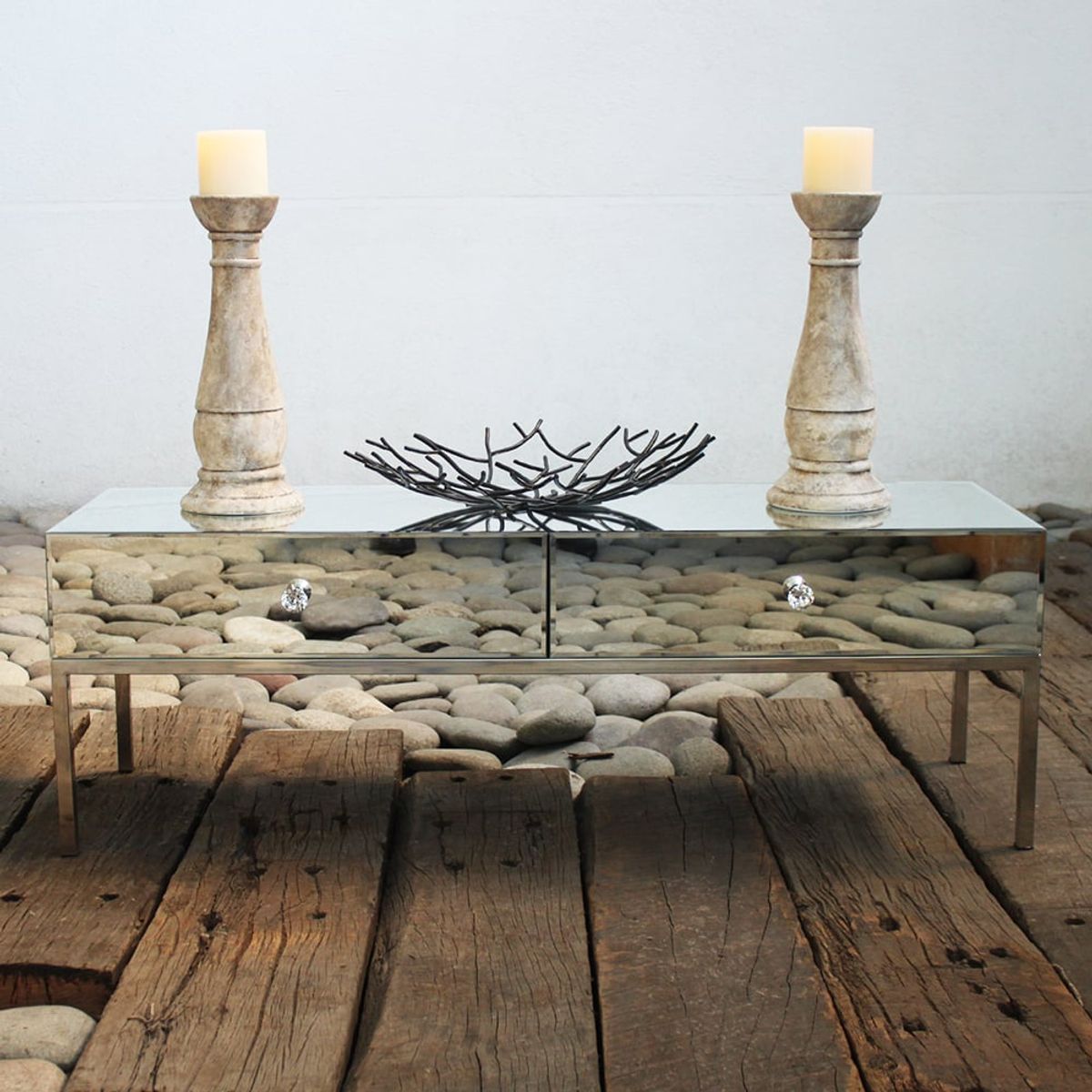 GENERICO - Rack Espejado Cromo 120 x 40 cm WH Deco