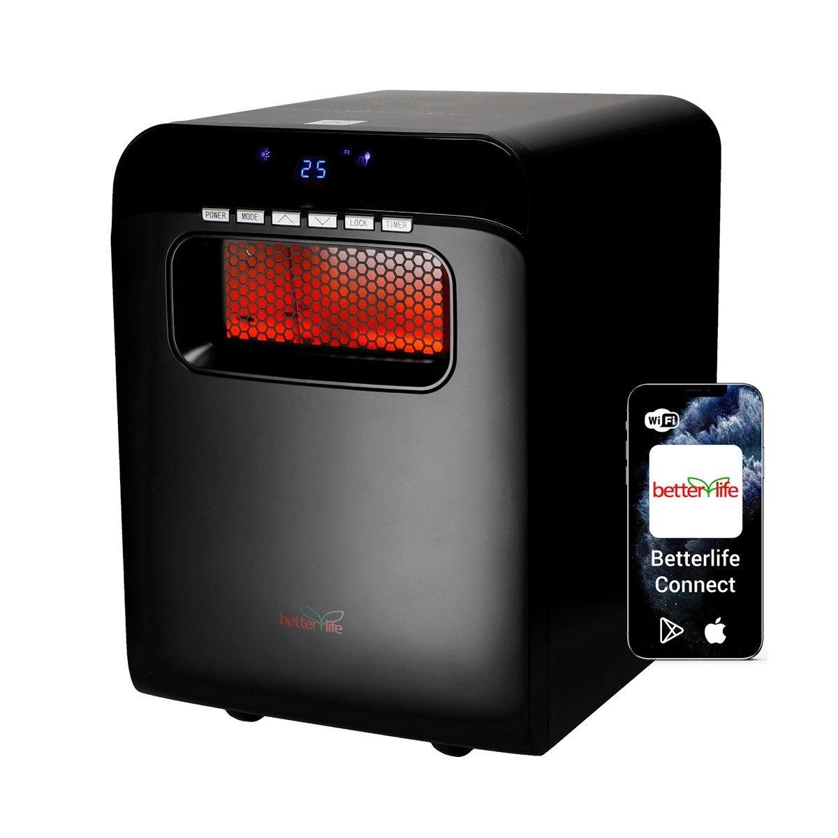 BETTERLIFE - Estufa Eléctrica Infrarroja 60 m2 WiFi