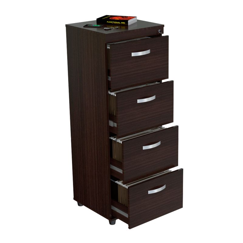 INVAL - Archivador 4 Cajones127cm x 47,5cm x 45cm Wengue