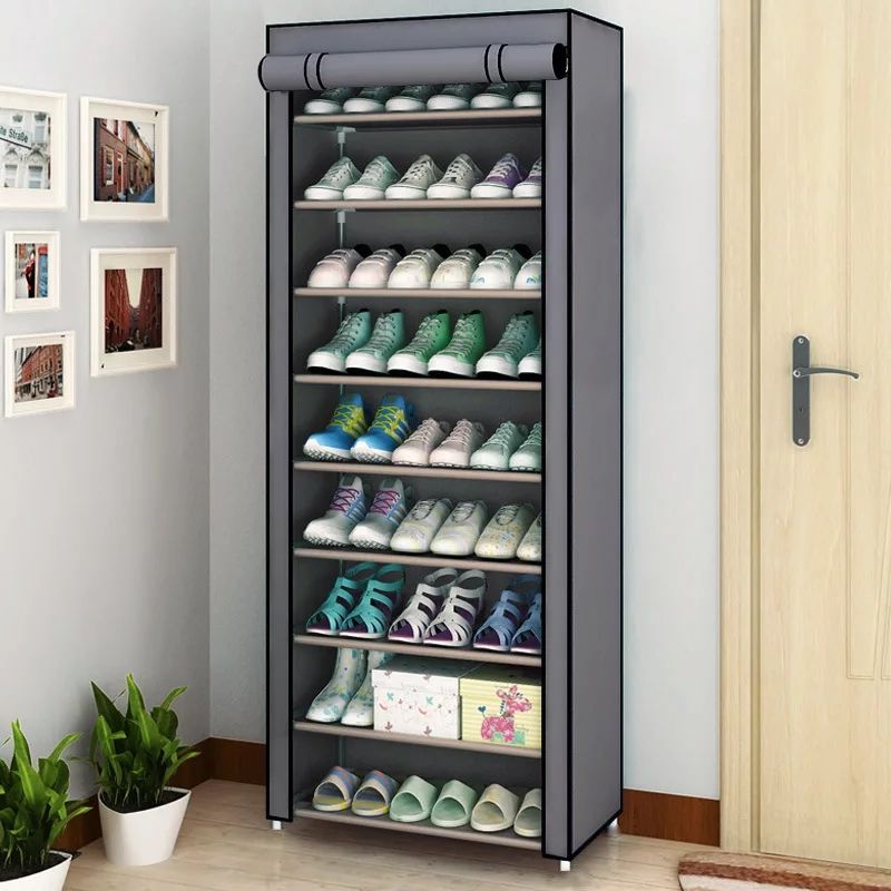 GENERICO - Organizador De Zapatos Armable Zapatero 9 Pisos Gris