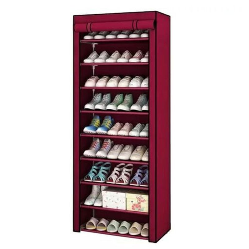 GENERICO - Organizador De Zapatos Armable Zapatero 9 Pisos Burdeo