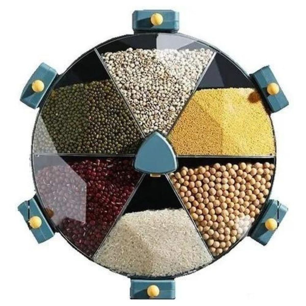 GENERICO - Dispensador Granos Y Cereal De Pared Giratorio 6 Espacios