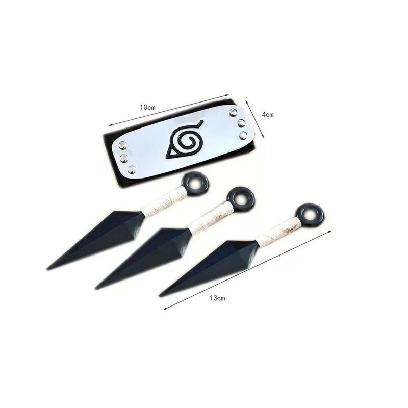 SM - Set naruto 3 kunai + bandana aldea de la hoja