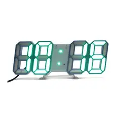 ESHOPANGIE - Reloj Despertador Brillante Digital 3d De Mesa Y Pared Luz verde