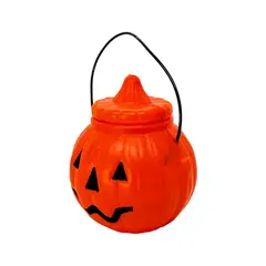 GENERICO - Calabaza Plástica Para Dulces Portátil Halloween Decoración