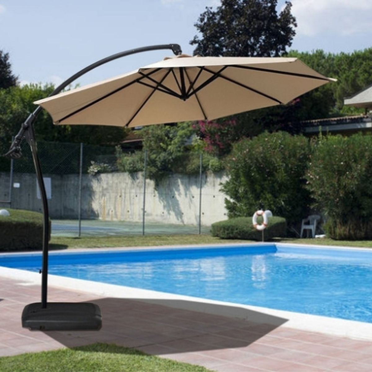 SPACE HOME - Quitasol lateral beige con base reforzada