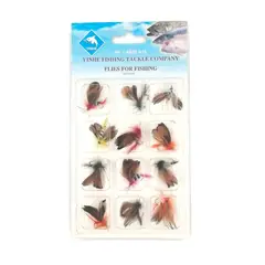 GENERICO - Set De 12 Señuelos Mosca Para Pesca Con Ala