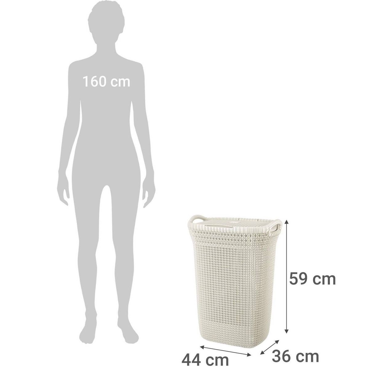 REYPLAST - Cesto khipu 60 litros ratán plástico blanco