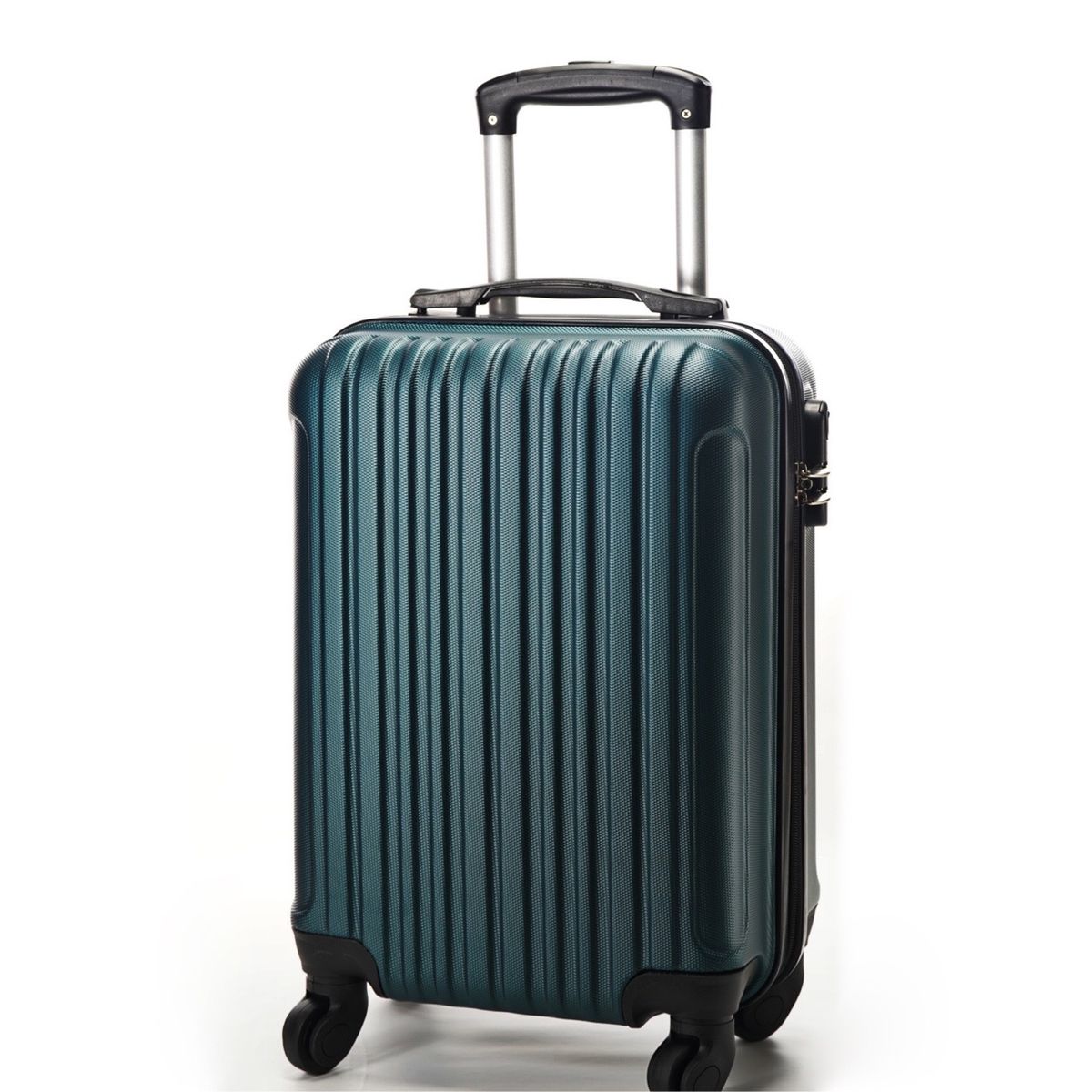 GENERICO - Maleta de Viaje con Lineas Capacidad 10 Kilos 360°  Verde Oscuro