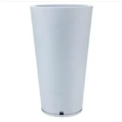 FLORIDIS - MACETERO GRIS CLARO GENEBRA 80CM ALTO CON PLATO