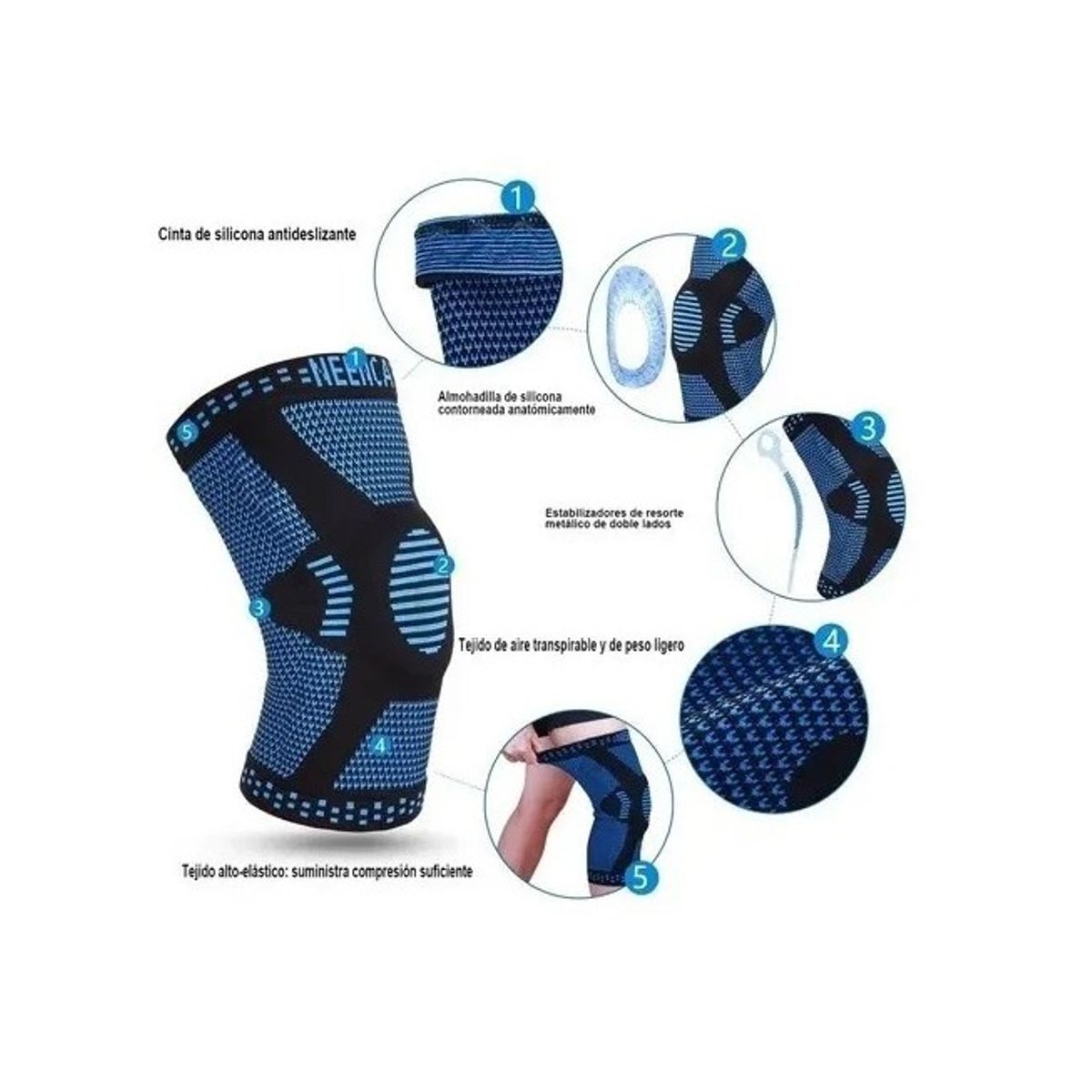 GENERICO - Rodillera Deportiva Proteccion Rodilla Refuerzo Velcro