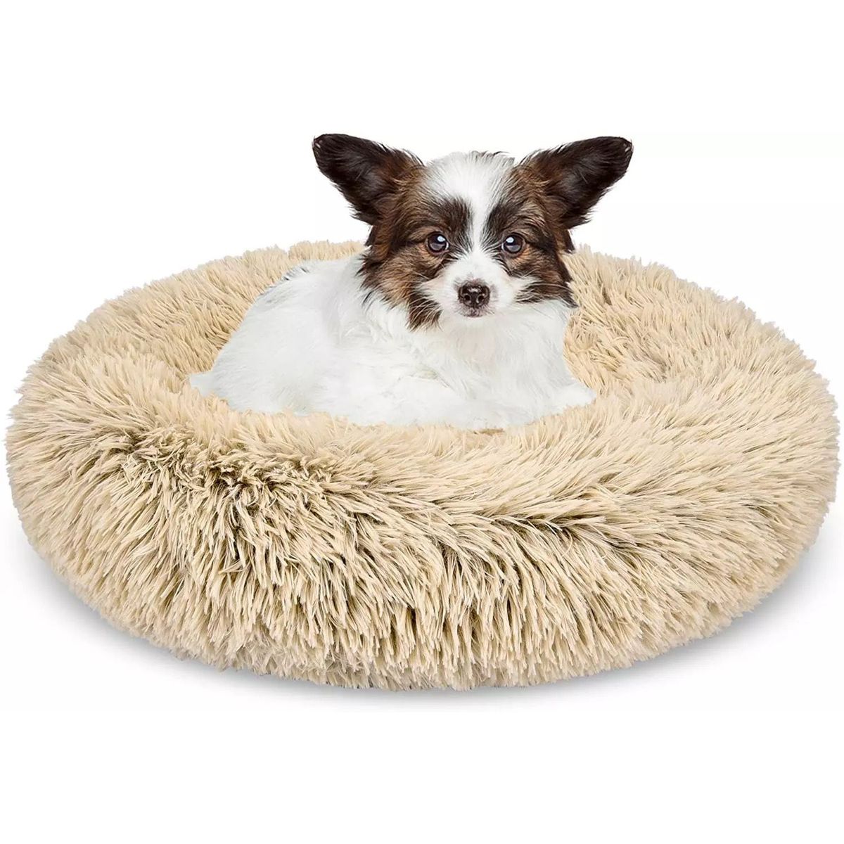 GENERICO - Cama Para Perros Y Gatos Antiestres 50cm Peludas Beige