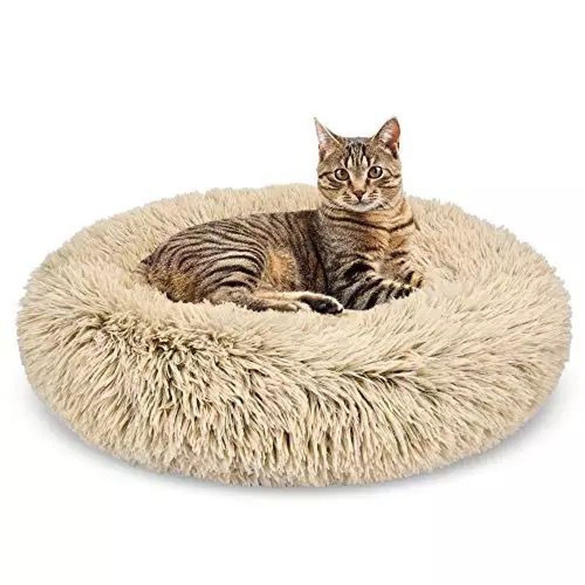 GENERICO - Cama Para Perros Y Gatos Antiestres 50cm Peludas Beige