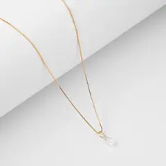 BY LAS CAYETANAS - Collar Punto de luz gold con cristal tornasol