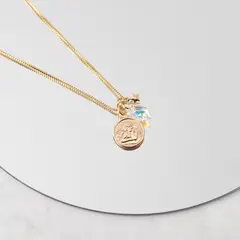 BY LAS CAYETANAS - Collar mujer Angel de la guarda Gold Estrella Guia y Swarovski