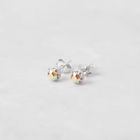 Aros pegados en Plata 925 con cristal Swarovski ® tornasol.