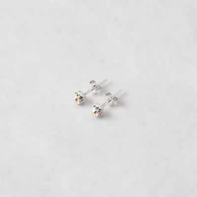 Imagen 2 del producto Aros pegados en Plata 925 con cristal Swarovski ® tornasol.