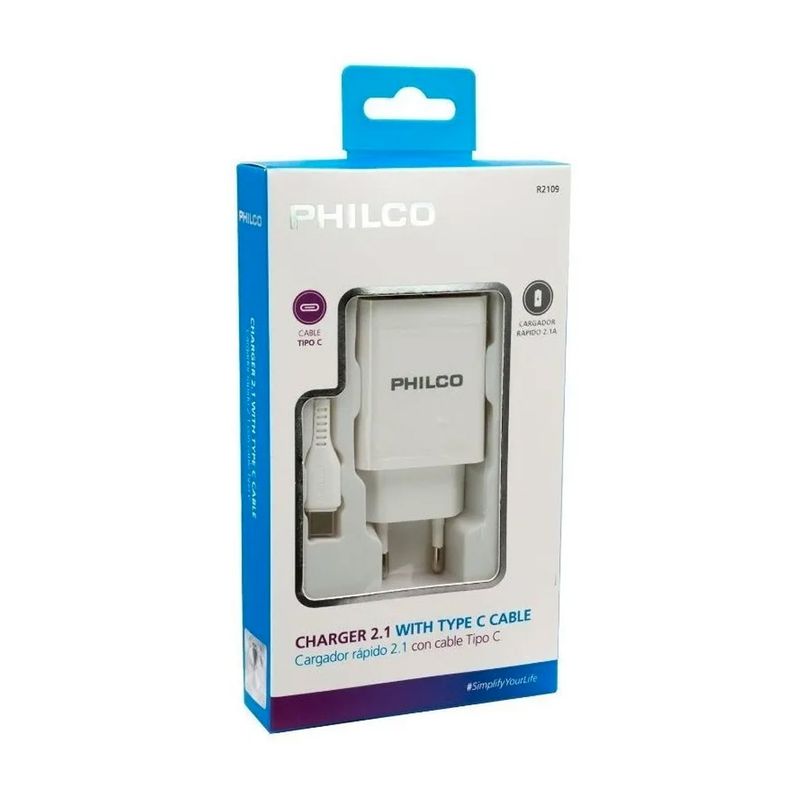 PHILCO - Cargador Celular Tipo C Philco 21a