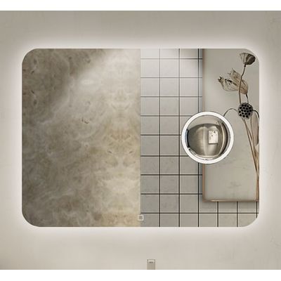 Imagen 2 del producto Espejo de Baño con Luz Led mas Desempañador Eléctrico, con Zoom Iluminado, Touch Control, medidas 100 cms ancho x 80 cms alto