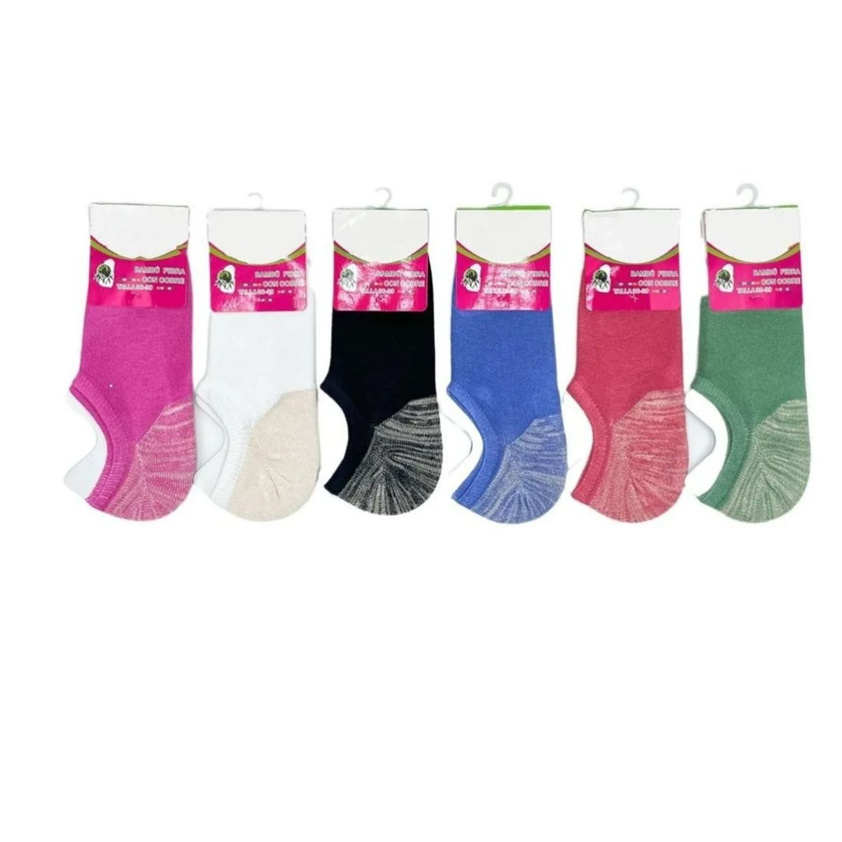 EVERSO - 12 Pares Calcetine Mujeres Invisible Cobre Con Bambú Algodón.