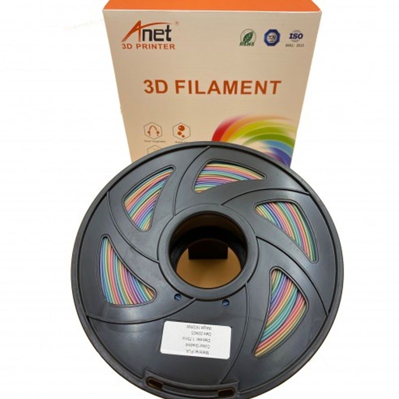 ANET - Filamento Anet PLA Impresora 3D Arcoiris  Rainbow ANET 175MM 1KG