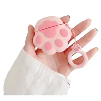 Estuche Con Diseños Para AirPods 1 / 2 Pata de Perro Rosada