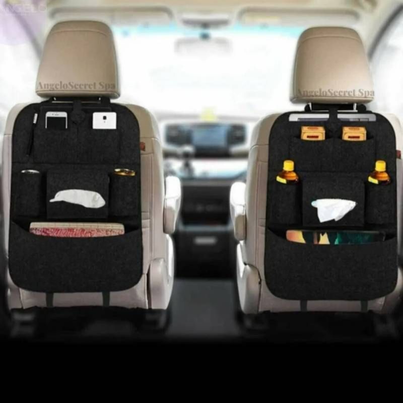 GENERICO - Bolso Organizador Para Respaldo Asiento Trasero De Auto Color Negro
