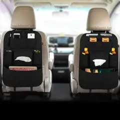 GENERICO - Bolso Organizador Para Respaldo Asiento Trasero De Auto Color Negro