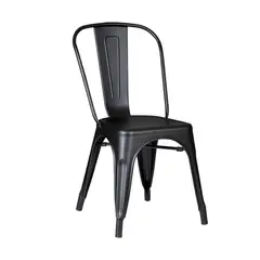 DETODOYMAS - Silla Áncora De Comedor Tipo Tolix Negras - Negro