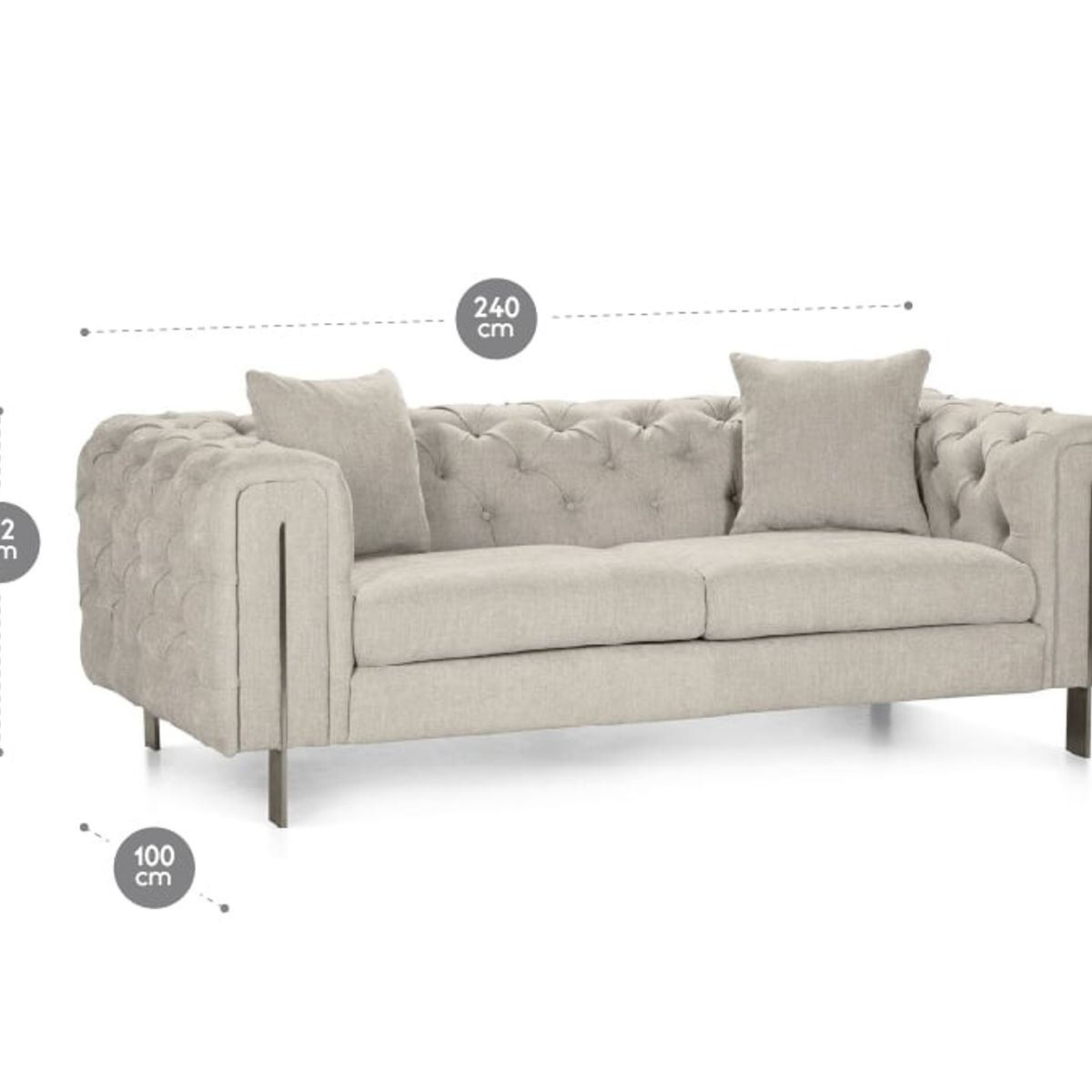 ROSEN - Sofá Rosen Allerton 3,5 Cuerpos Tela Blanco