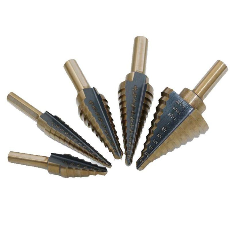 EVERSO - Set 6 Brocas Hss Cónicas Cobalto Carburo + Caja De Aluminio