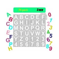 GENERICO - Plantillas Reutilizables Para Letras Y Números De 7,6 Cm
