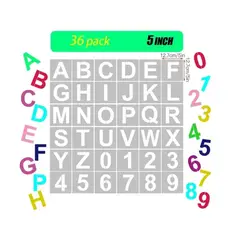 GENERICO - Plantillas Reutilizables Para Letras Y Números De 12.7 Cm