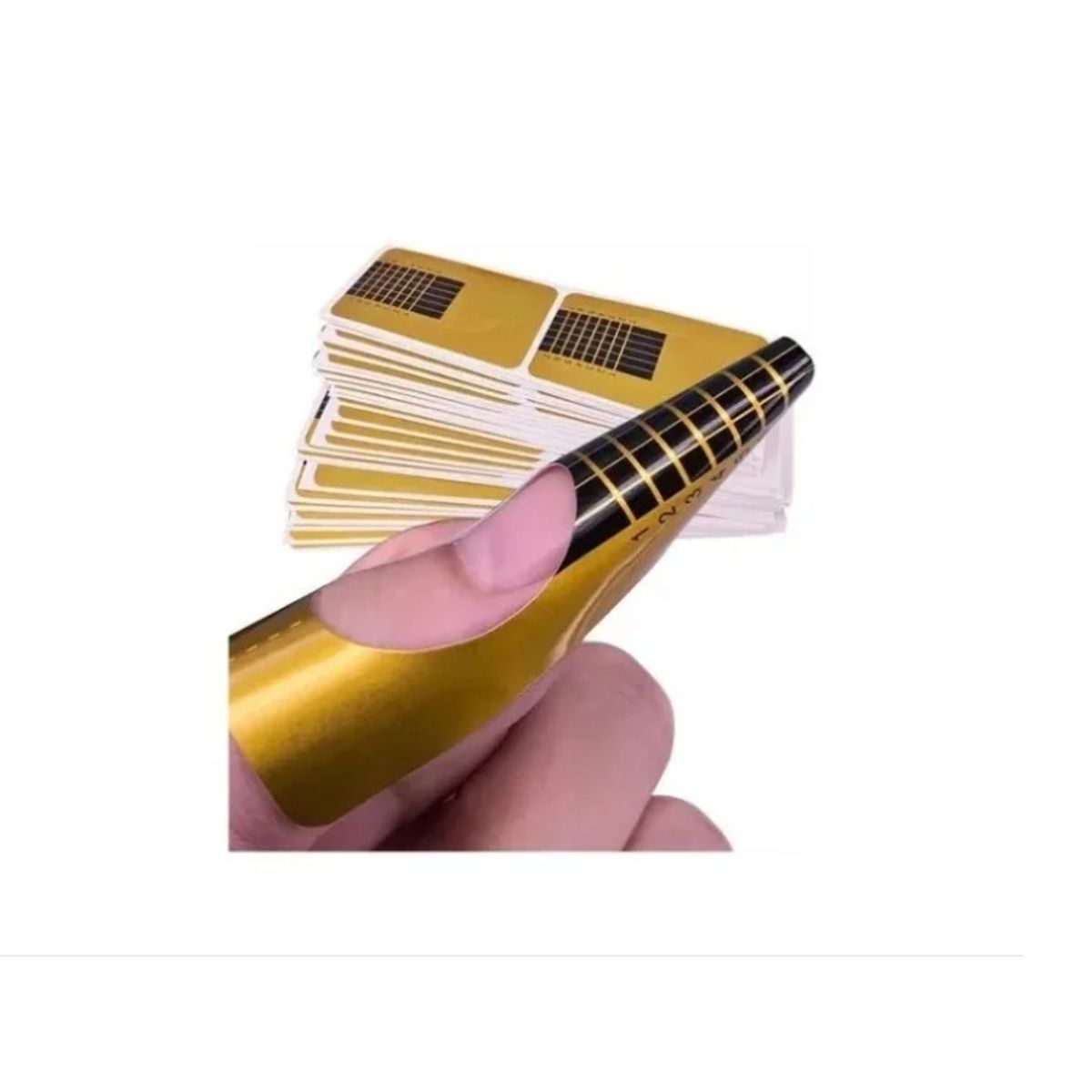 GENERICO - Rollo De Papel Molde Para Uñas Dorado 500 Pcs