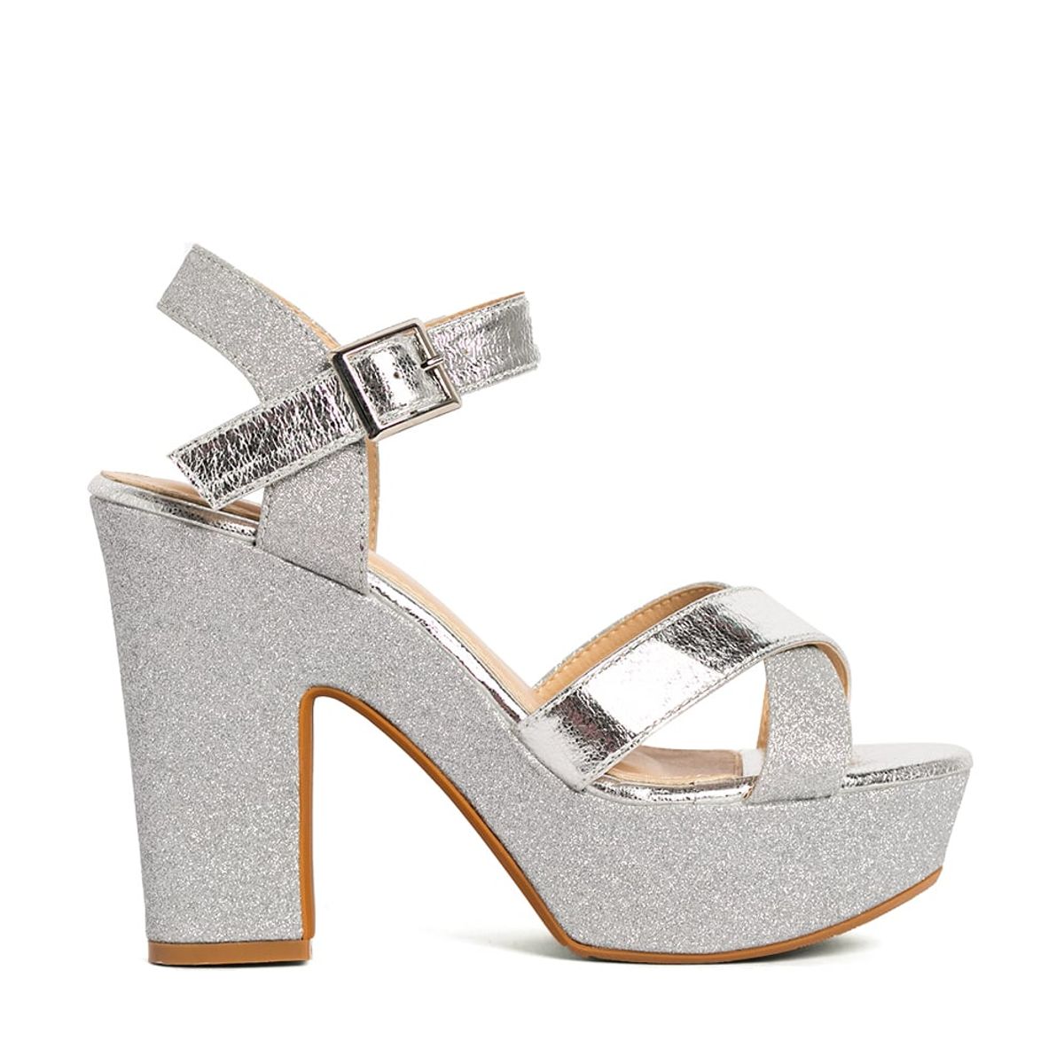 WEIDE - Sandalia Taco Plateado Fiesta YOU176 Weide