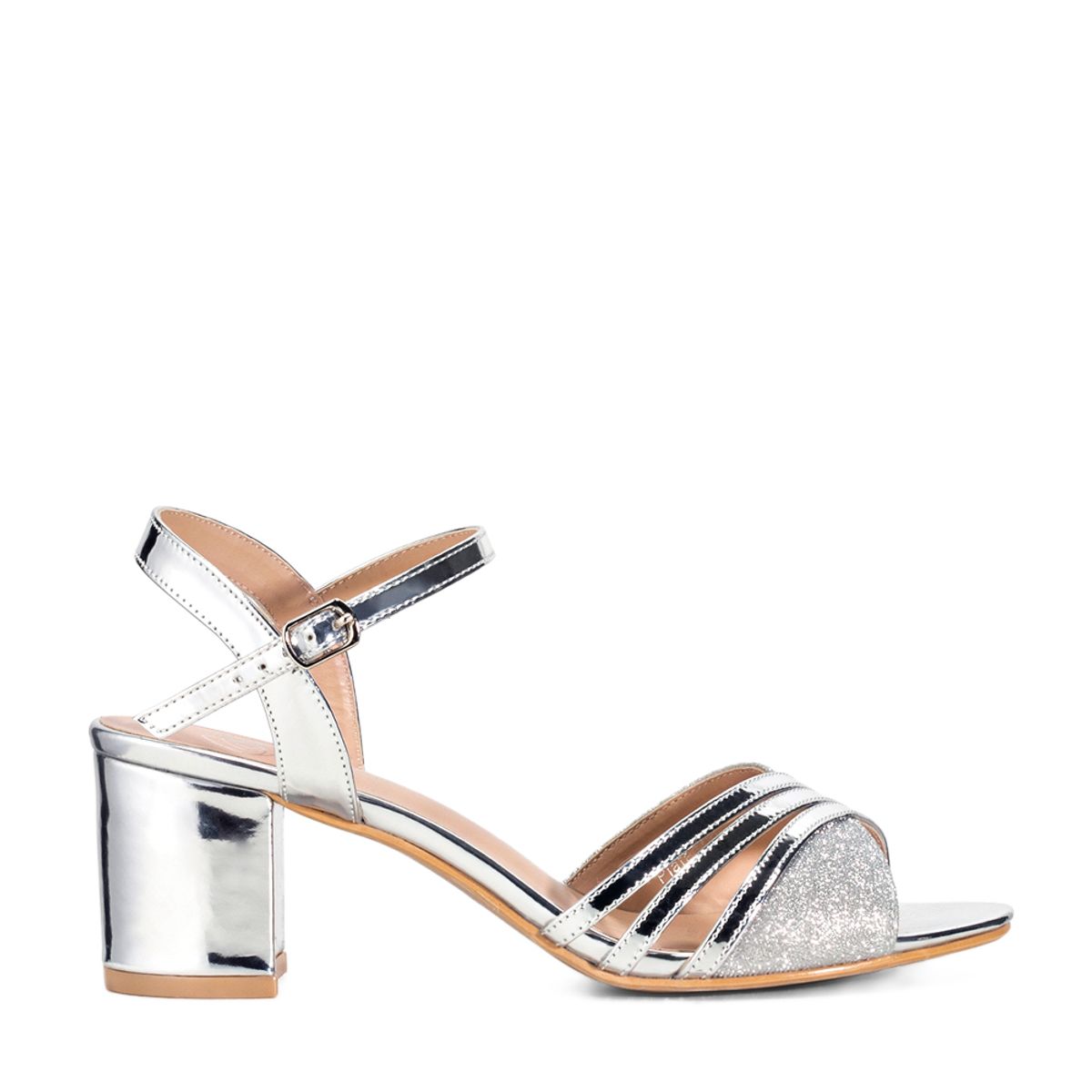 WEIDE - Sandalia Taco Plateado Fiesta QIU257 Weide