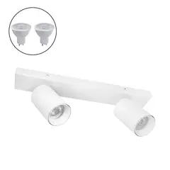 MEGABRIGHT - Foco Spotlight Blanco 2x Con Ampolleta 5,5 W GU-10 Neutro M