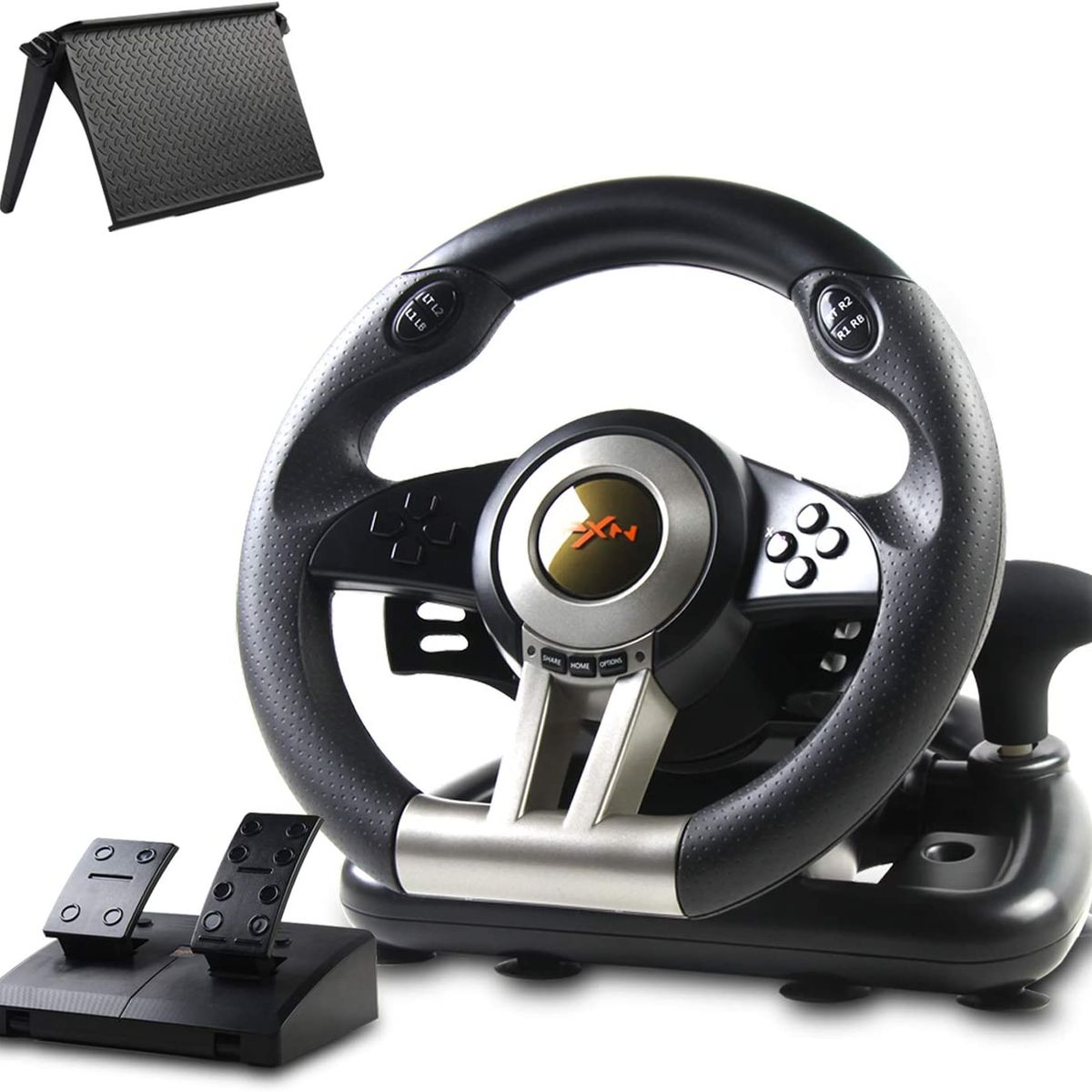 PXN - Volante de Cuero PXN V3 PRO con Pedales PC PS34 Xbox OneSeries X