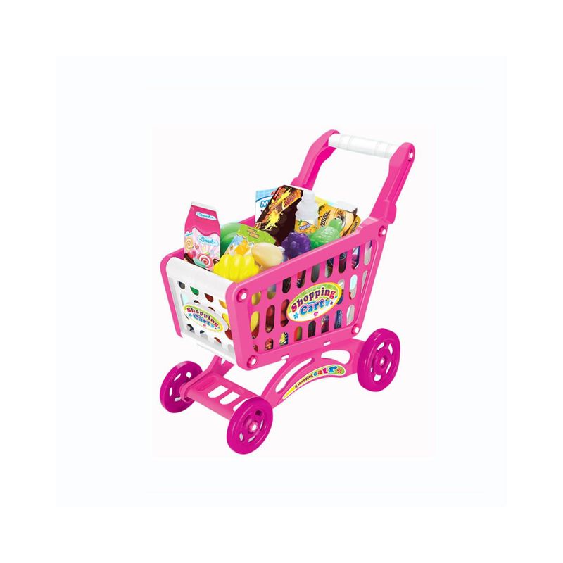 RUBI - Carrito de Supermercado Juguete 56 piezas Rosado