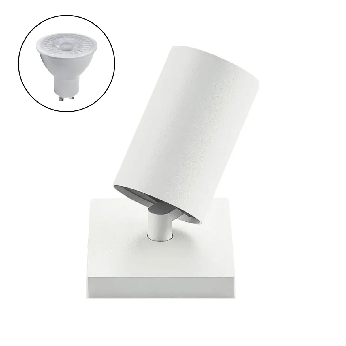 MEGABRIGHT - Foco Spotlight Blanco 1x Con Ampolleta 5,5 W GU-10 Cálida M