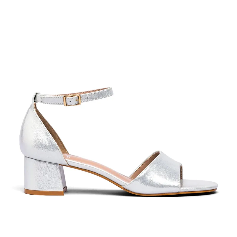 WEIDE - Sandalia Taco  Plateada Fiesta Mujer Weide QIU238