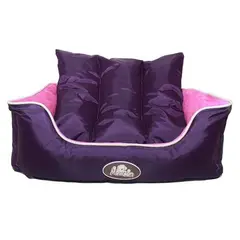 MASCAN - Cama Reversible Doble Color Perro Talla M Morado