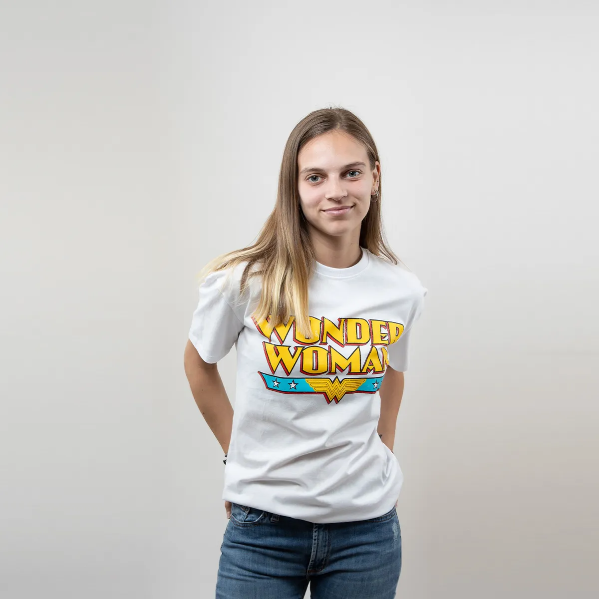 DC COMICS - Polera Mc Mujer Dc Comics Wonder Woman Blanco