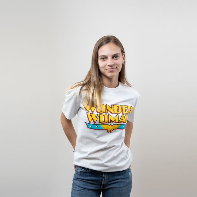 DC COMICS - Polera Mc Mujer Dc Comics Wonder Woman Blanco