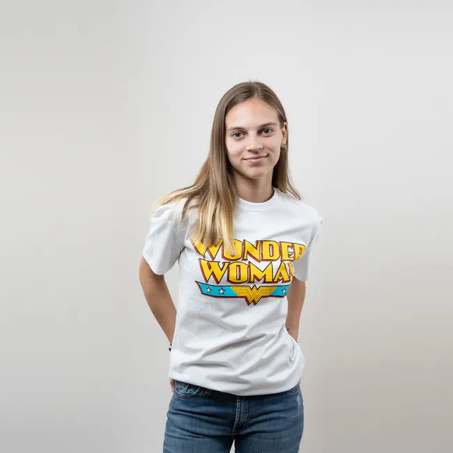 DC COMICS - Polera Mc Mujer Dc Comics Wonder Woman Blanco